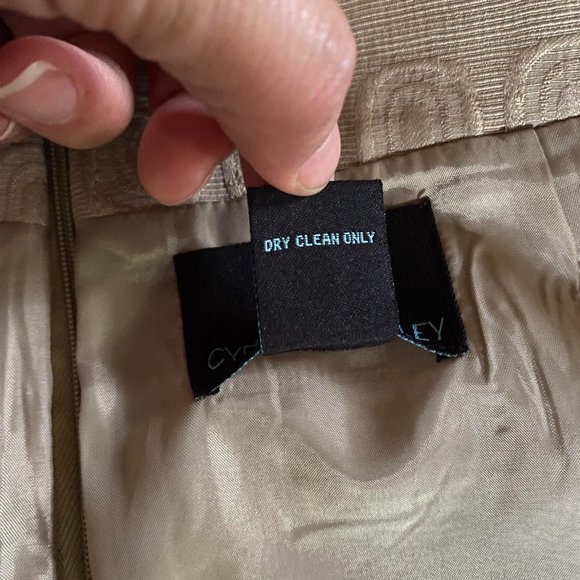 Cynthia Rowley Skirt Women Size 4 Beige Textured Pencil Straight Back Zipper - Picture 4 of 7